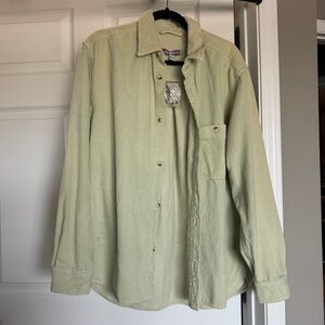 New Urban Outfitters Big Corduroy Work Shirt M Chartreuse